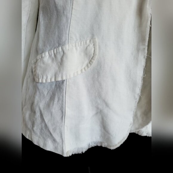 Frank Lyman White Linen Fringe Blazer New Women's Sz Medium - Picture 7 of 15
